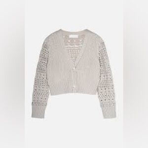 Jonathan Simkhai Ambrose crochet cardigan truffle beige sz XS